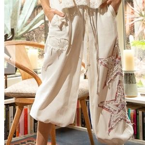 POL Cream Star Embellished Joggers